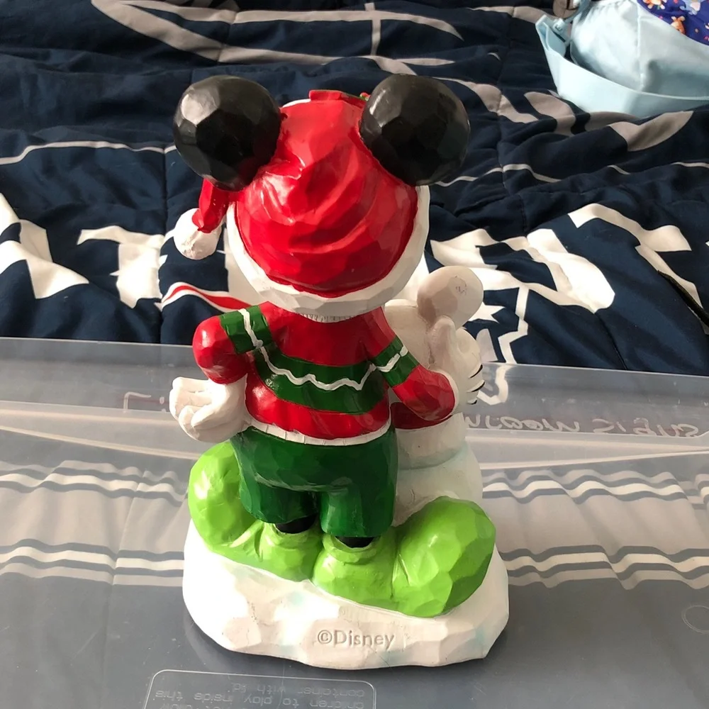 Disney Mickey Mouse with a Mickey Snowman Holiday Figurine